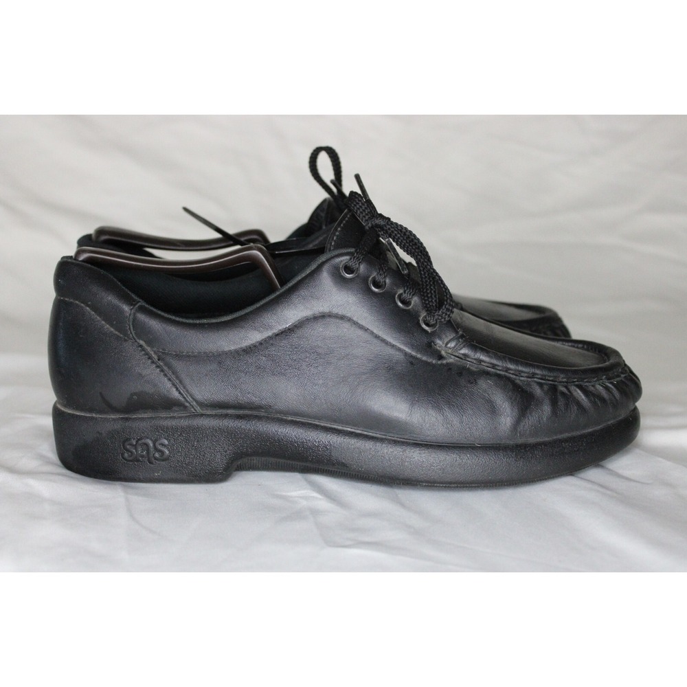 SAS Tripad Comfort Black Leather Moc Toe Oxford Lace Up Shoes‎ Women's Size 9.5M